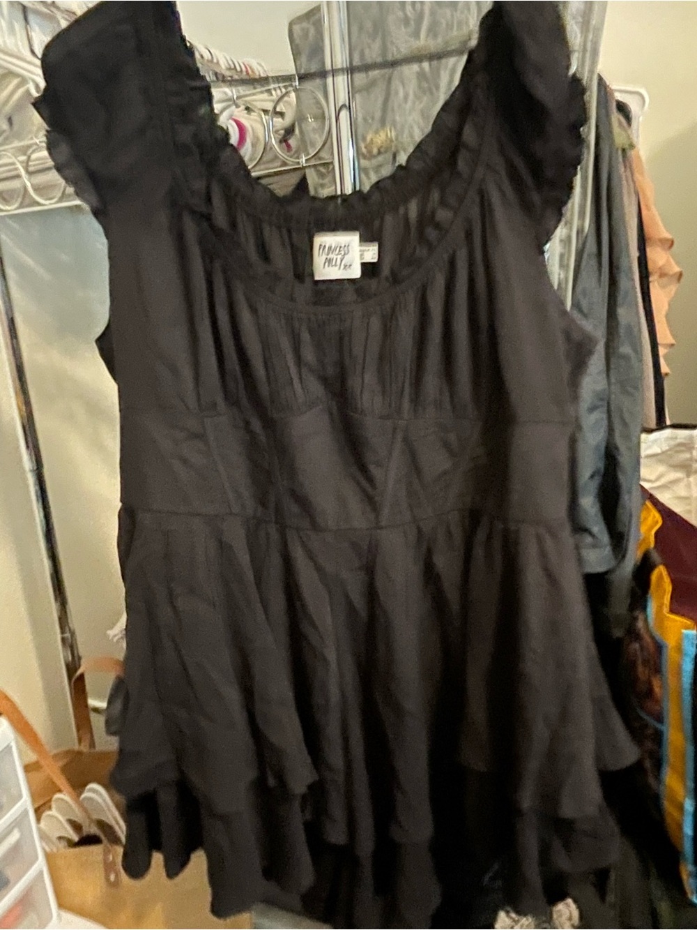 Princess Polly black Ruffled structures Women’s romper